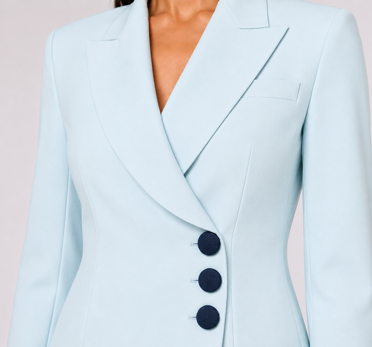Women Blue Tailored Top