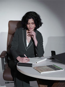 Women Dark Grey Shawl Collar Tailored Formal Pantsuit