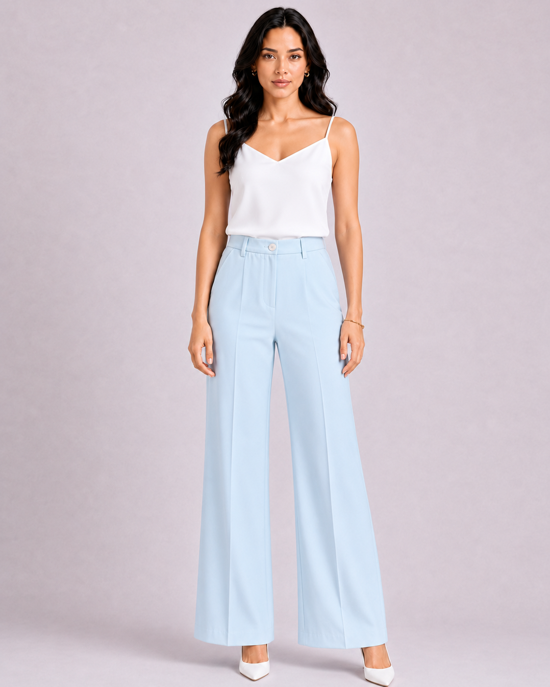 Women Blue Tailored Trouser