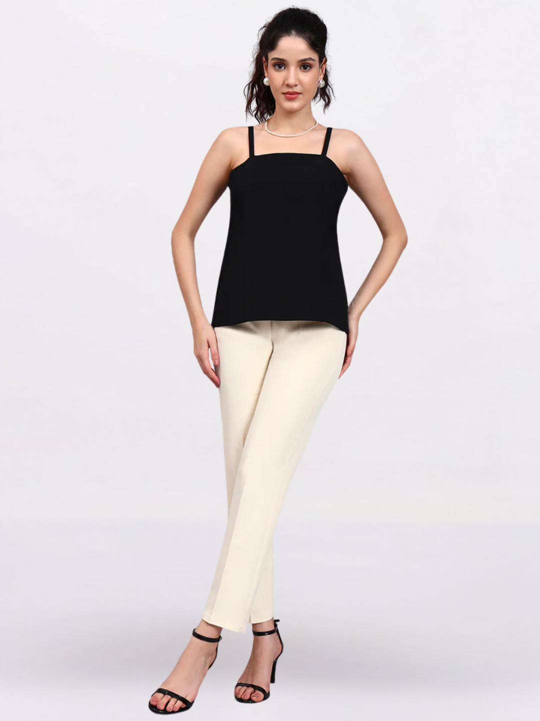 Women Black Square-Neck Camisole