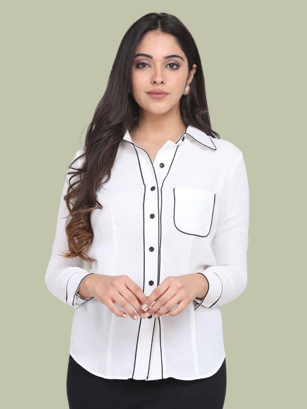 Poly Moss Collared Shirt - White