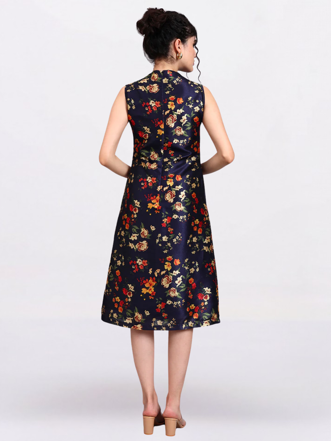 Women Blue Midnight Blossom A-Line Dress