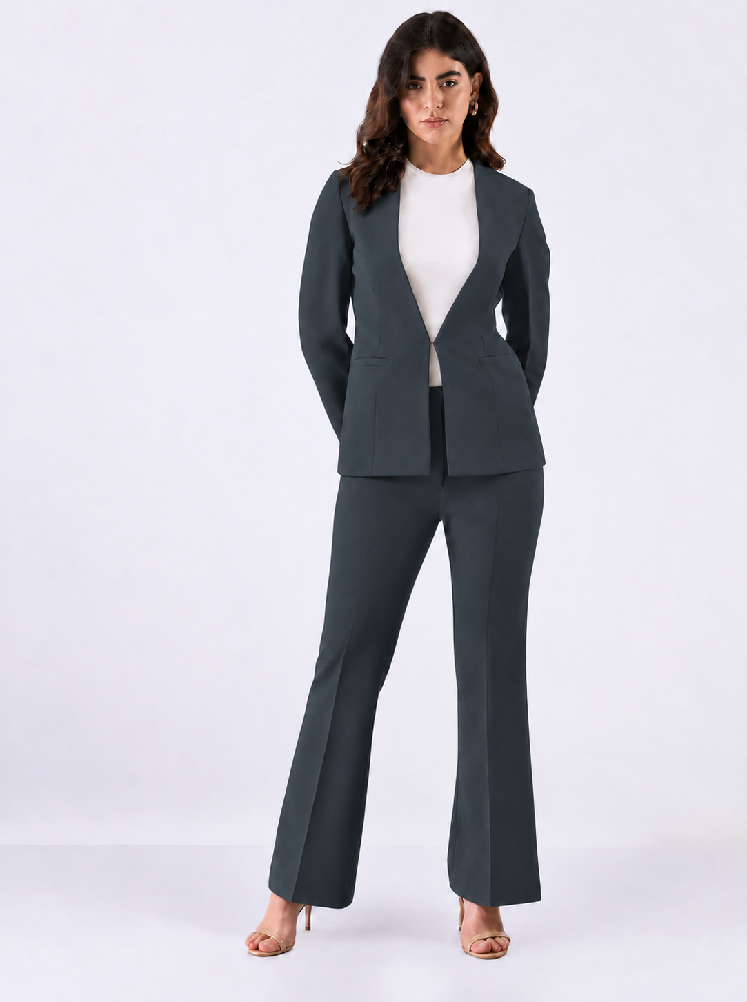 Women Grey Formal Pantsuit