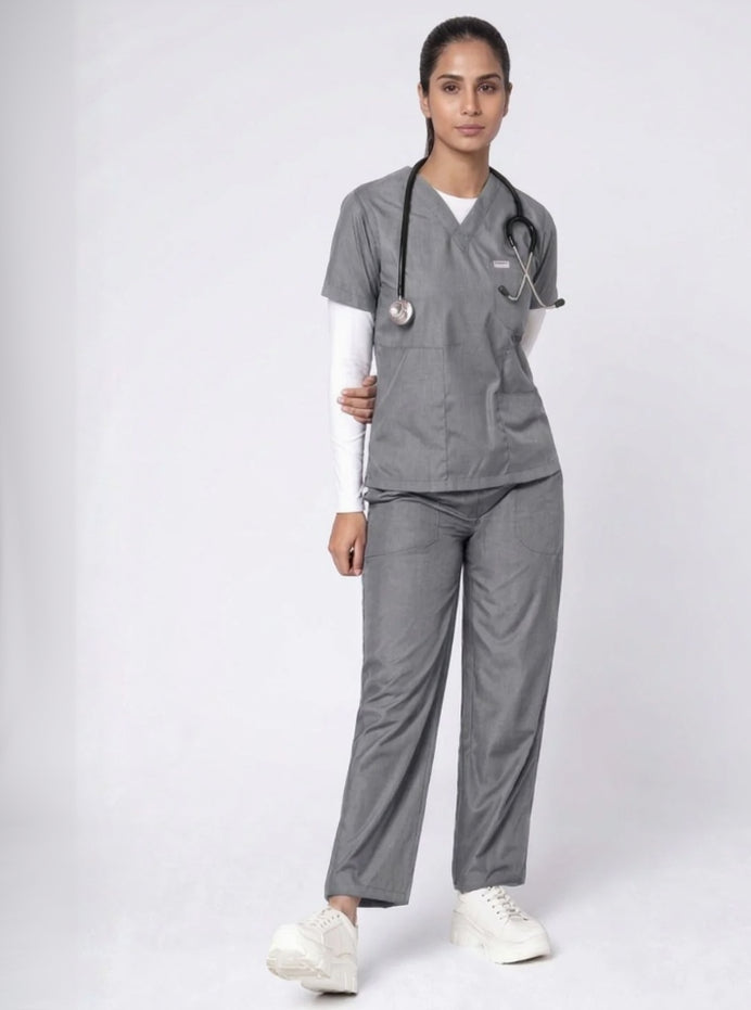 Women Grey Scrub Set