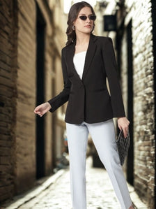 Women Notched Lapel Slim-Fit Single Breasted Blazer