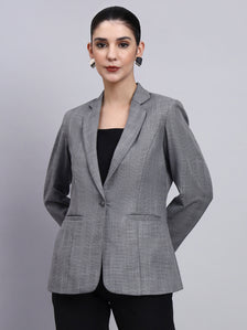 Tailored Grey Blazer with oxidized button