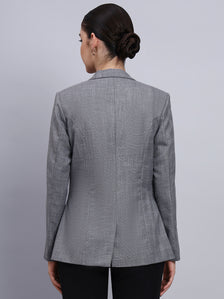 Tailored Grey Blazer with oxidized button
