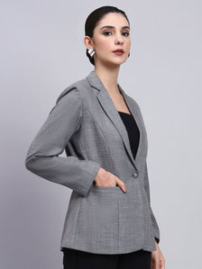 Tailored Grey Blazer with oxidized button