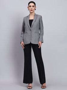 Tailored Grey Blazer with oxidized button
