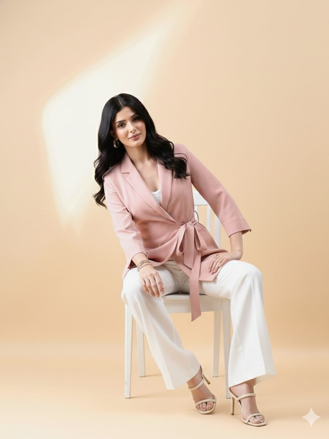 Women Pink Single-Breasted Blazer