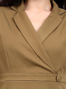 Power Dressing Willow Green Co-Ord Set Wrap Top With Straight Trousers