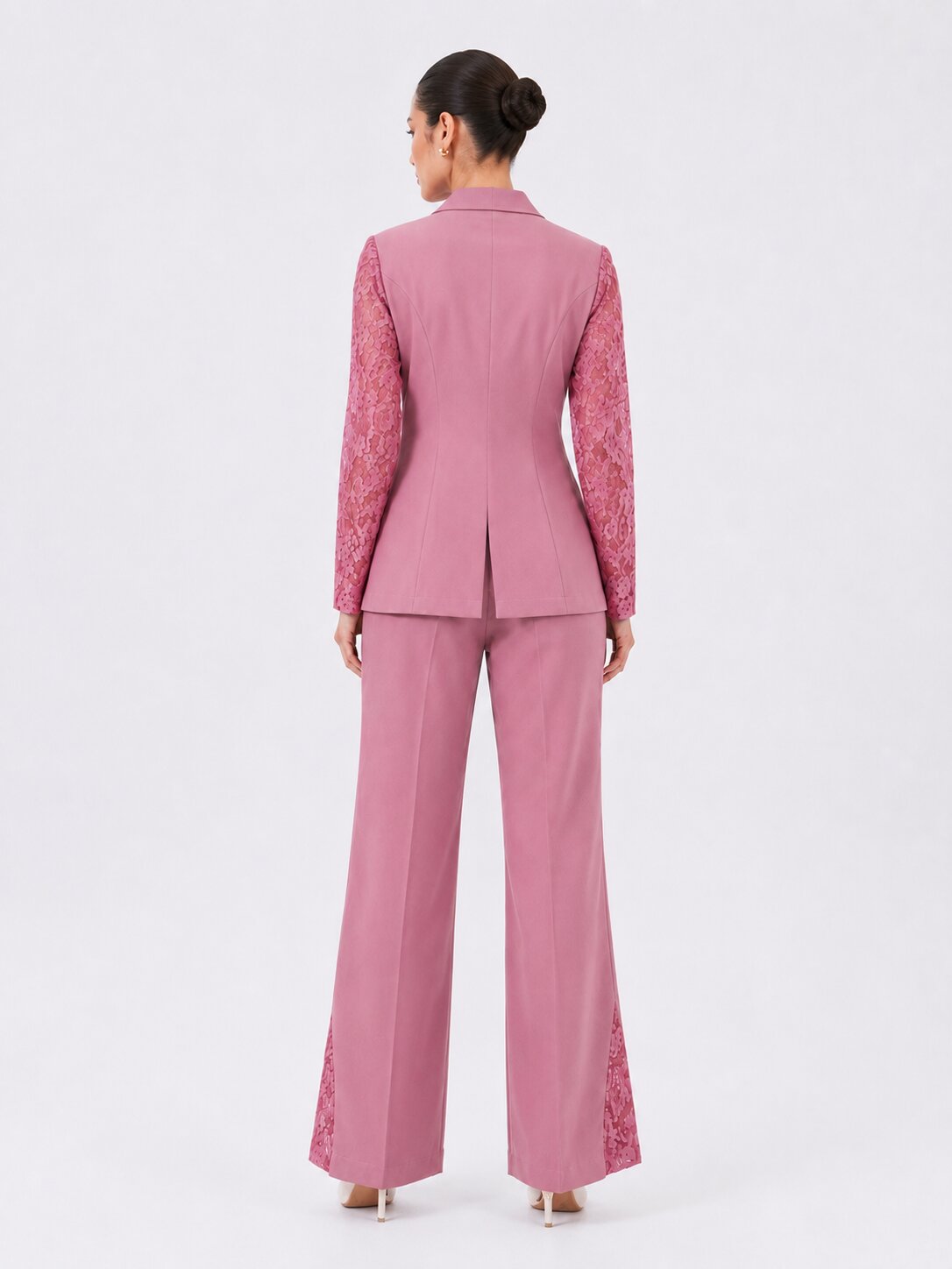 Women Dusty pink Double Breasted Co-Ord Set