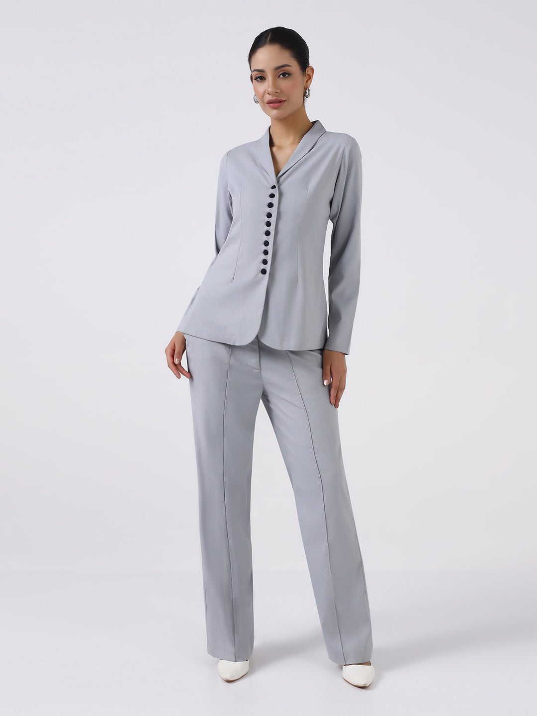 Women Silver Dust Grey Co-Ord Set