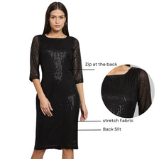 Women Embellished Sequinned Sheath Dress