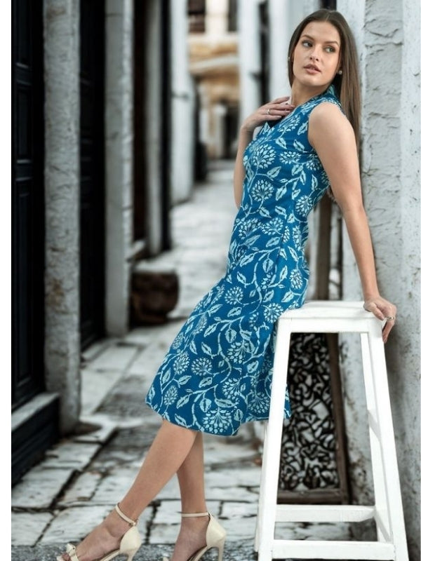 Women Ethnic Motifs Printed Cotton A-Line Dress