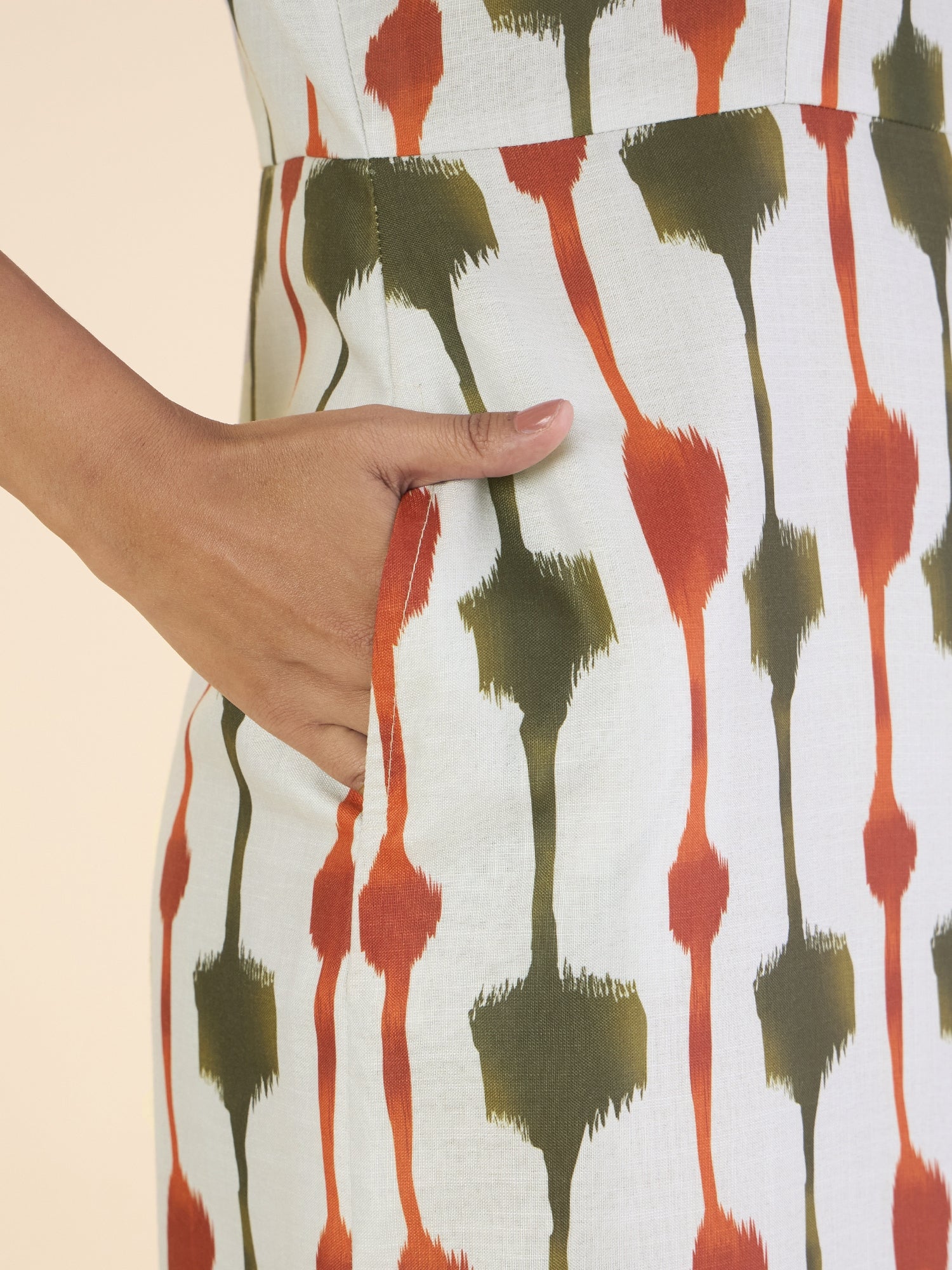 Women Classic Square Neck A-Line Printed Midi Length Dress