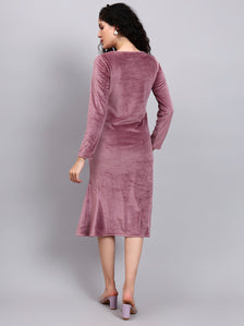 Fish Cut Dusty Pink Dress