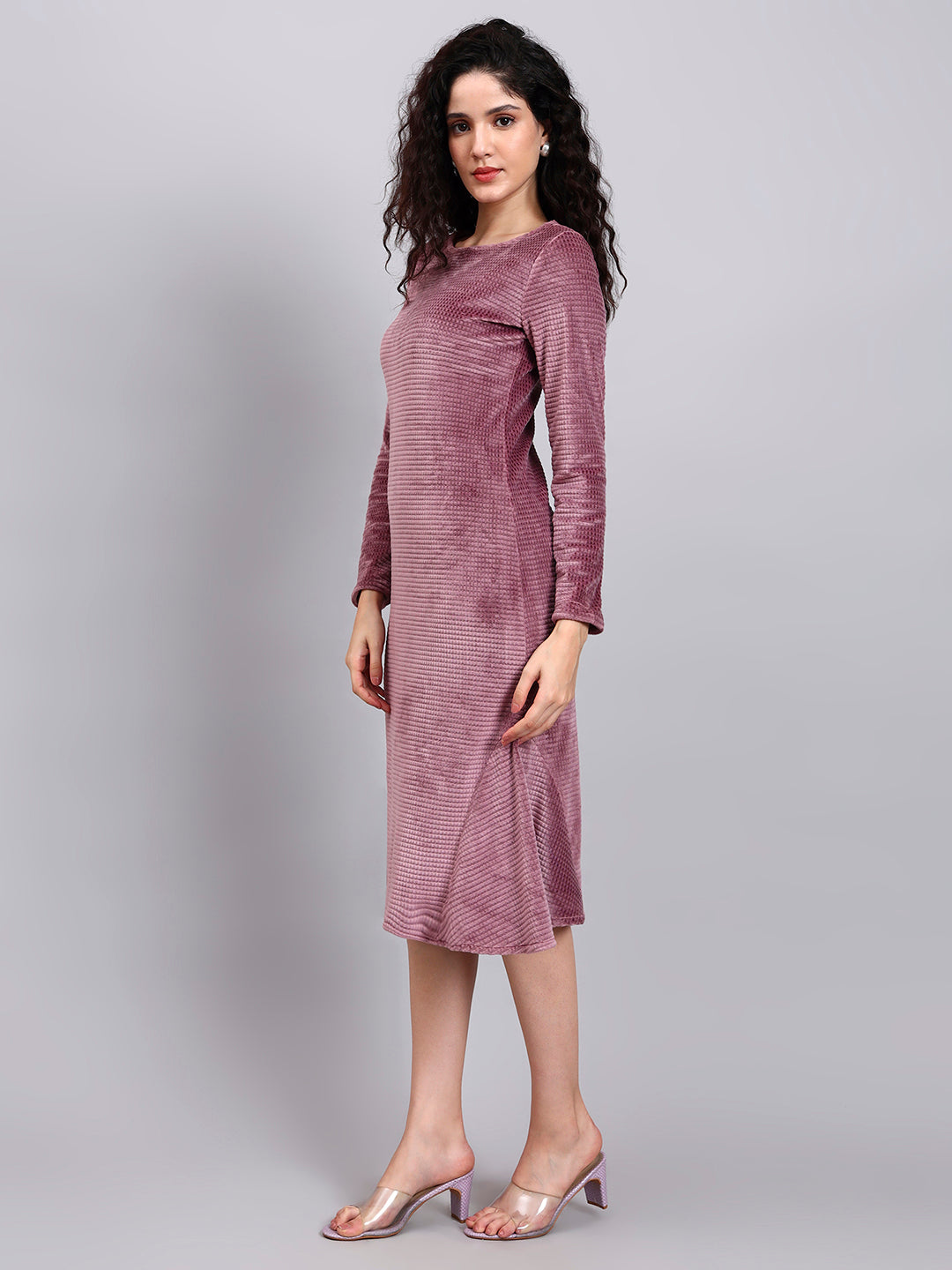 Fish Cut Dusty Pink Dress