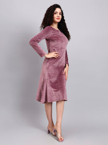 Fish Cut Dusty Pink Dress