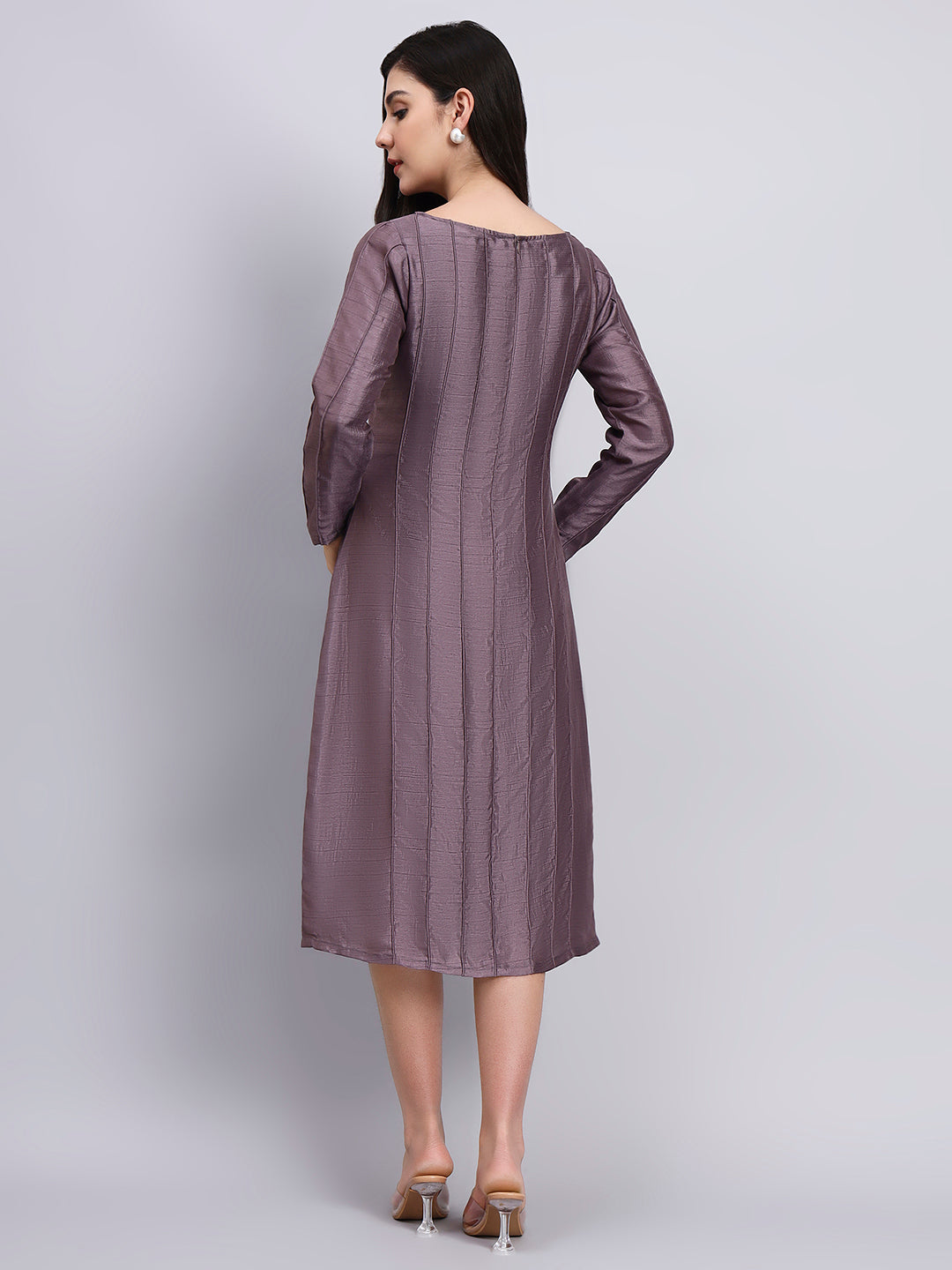 Elegant Mauve Structured Dress