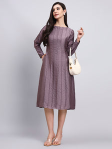 Elegant Mauve Structured Dress