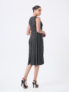 Women Black Midi Straight Dresses