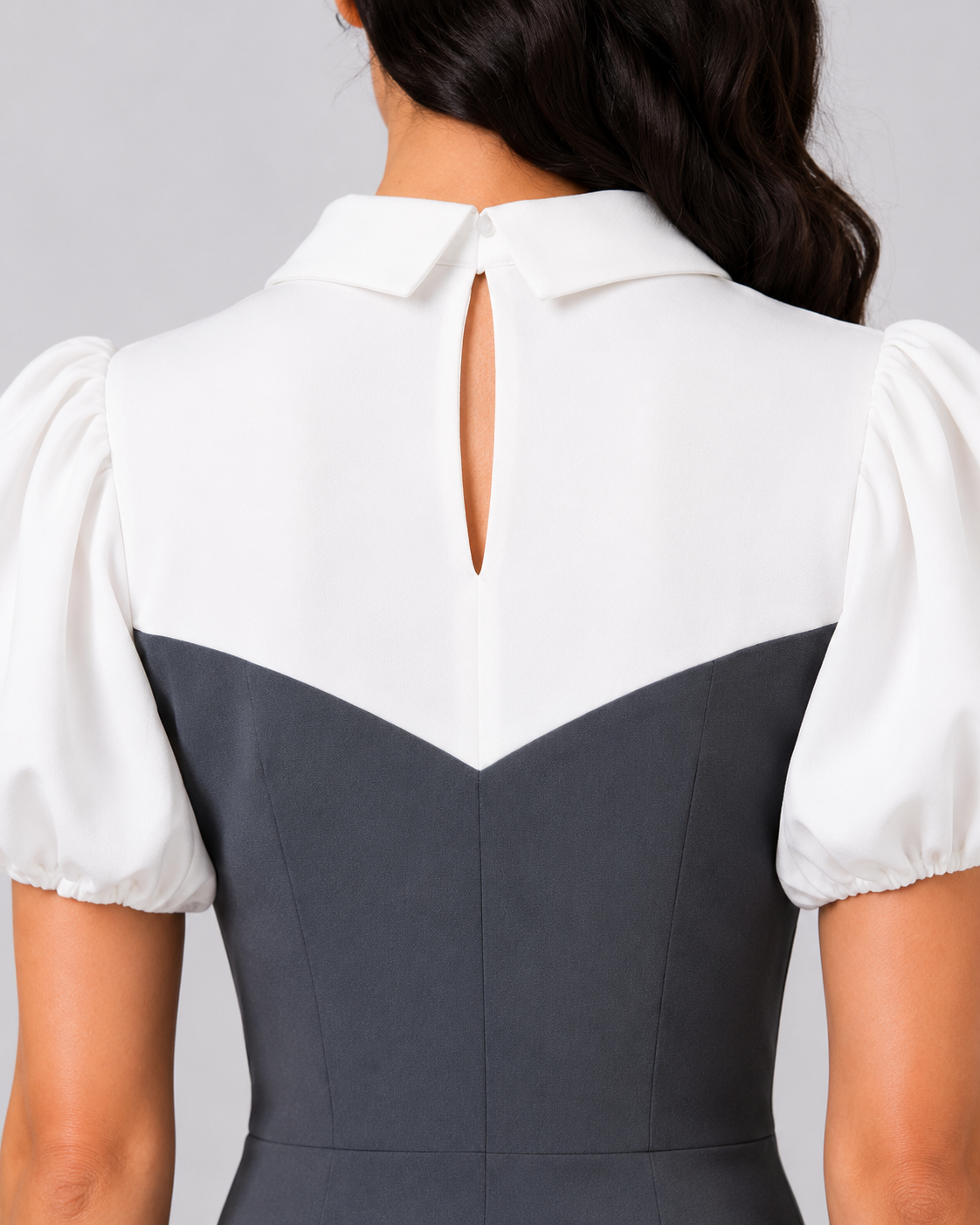 Women Grey Contrast Stretch Sheath Dress