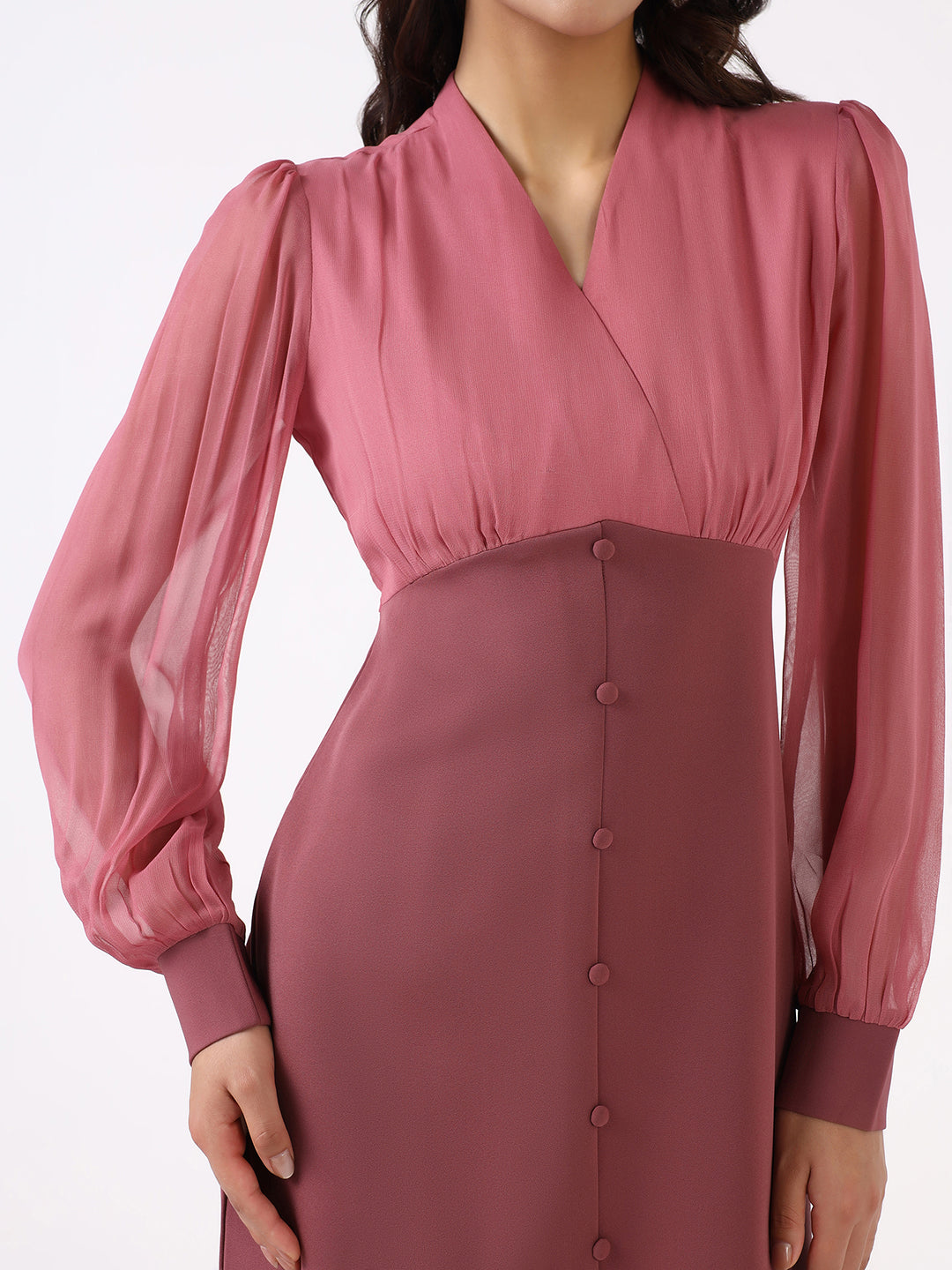 Women Dusty Pink Stretch Sheath Midi Dress Women Dusty Pink Stretch Sheath Midi Dress