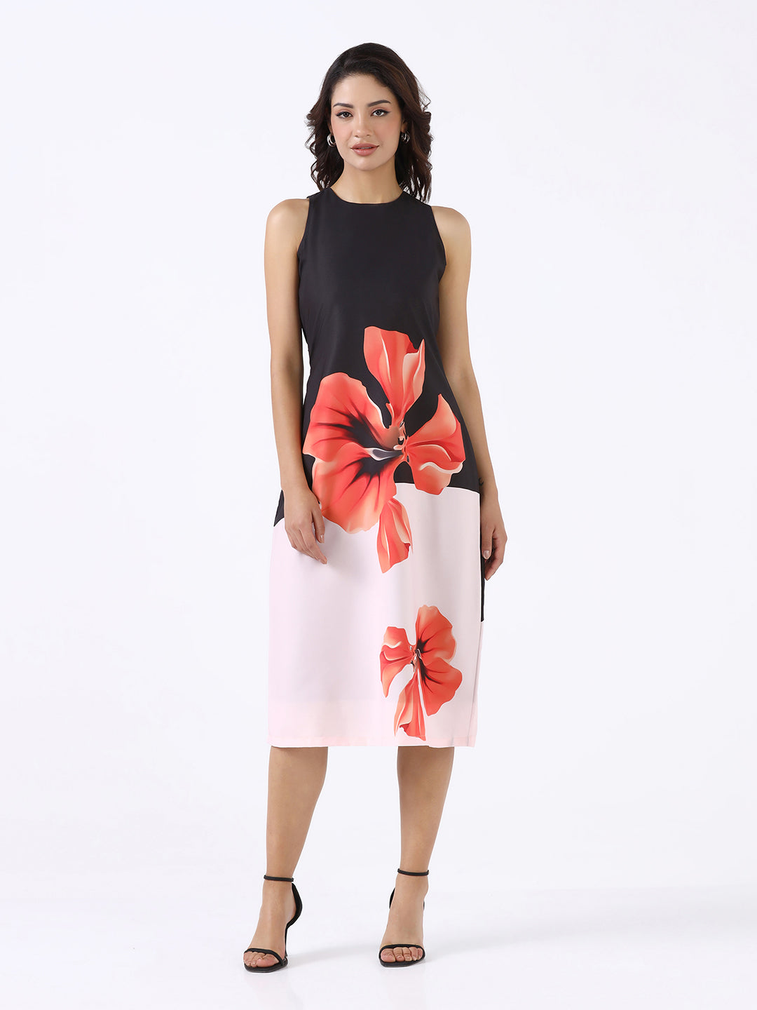 Women Black Midnight Bloom A-Line Dress