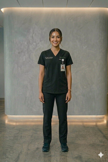 Women Black Scrub Set
