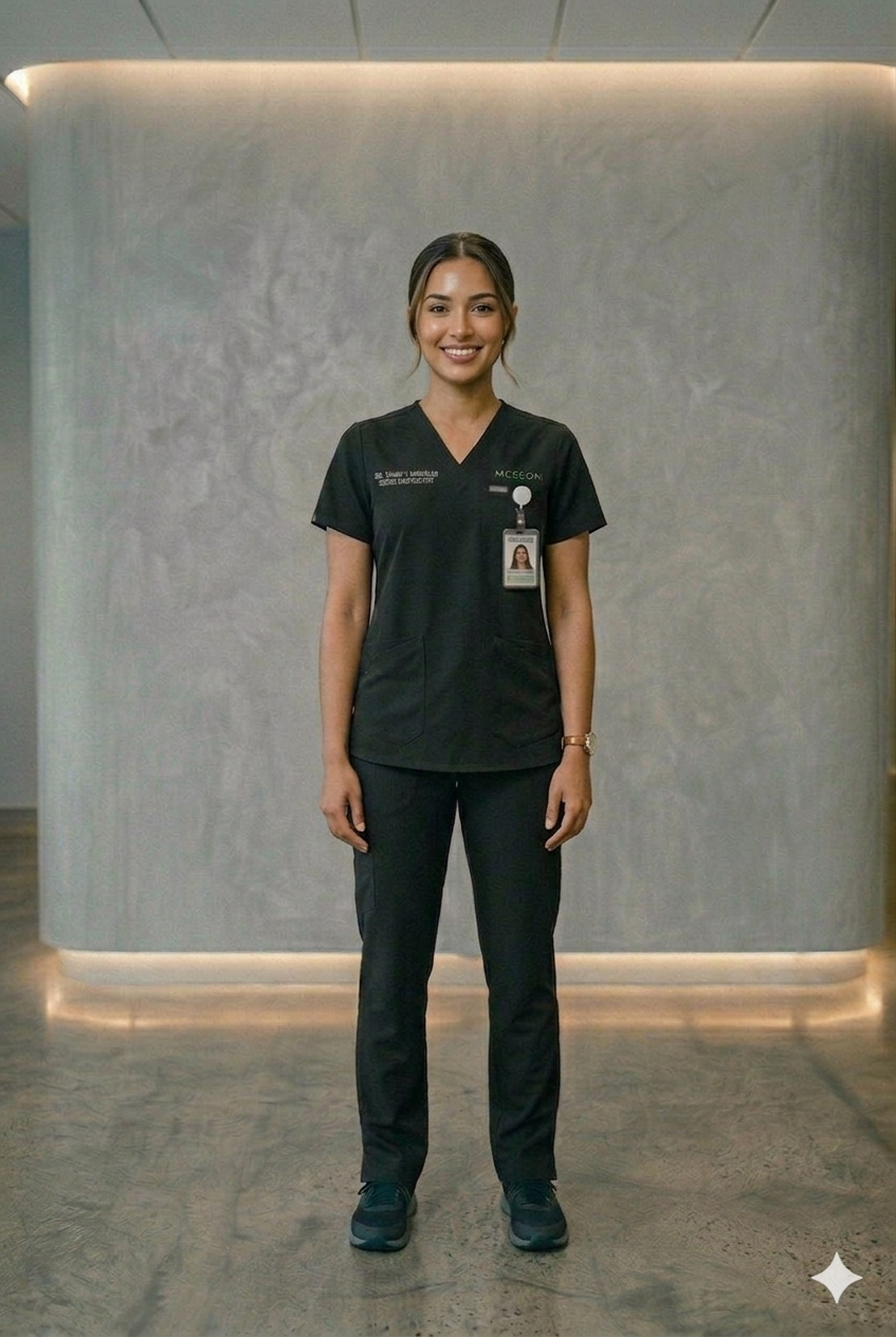 Women Black Scrub Set