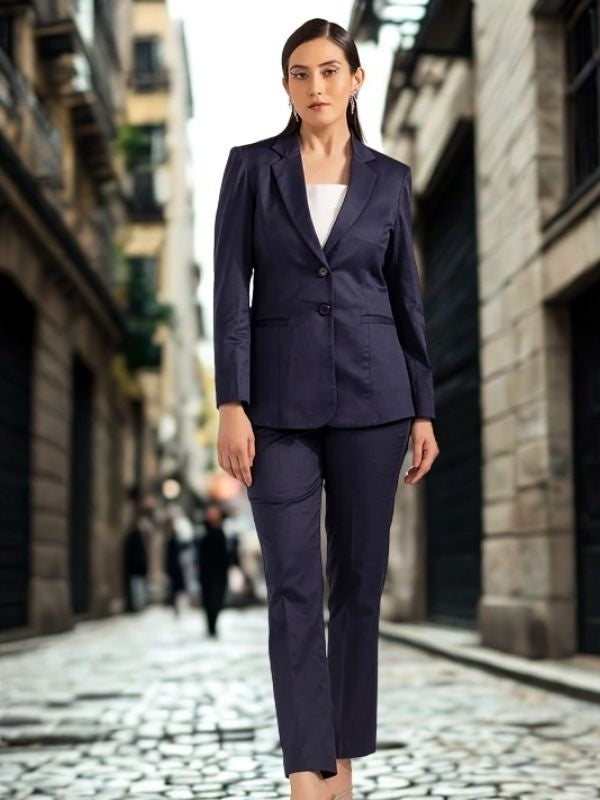 Stylish Navy Blue Pantsuit for Women Power Sutra