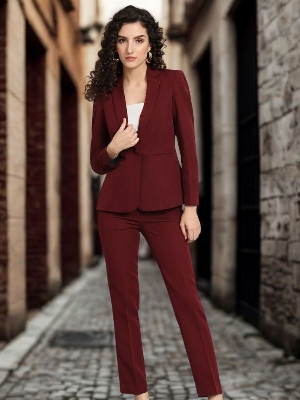 Women Single-Breasted Blazer and Trousers