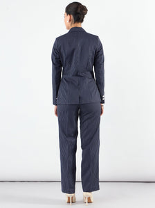 Women Striped Single-Breasted Formal Suit