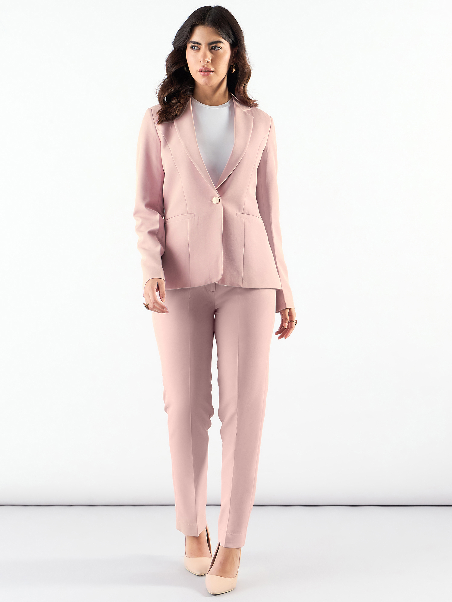 Women Single-Breasted Two-Piece notched lapel Collar Formal Suit