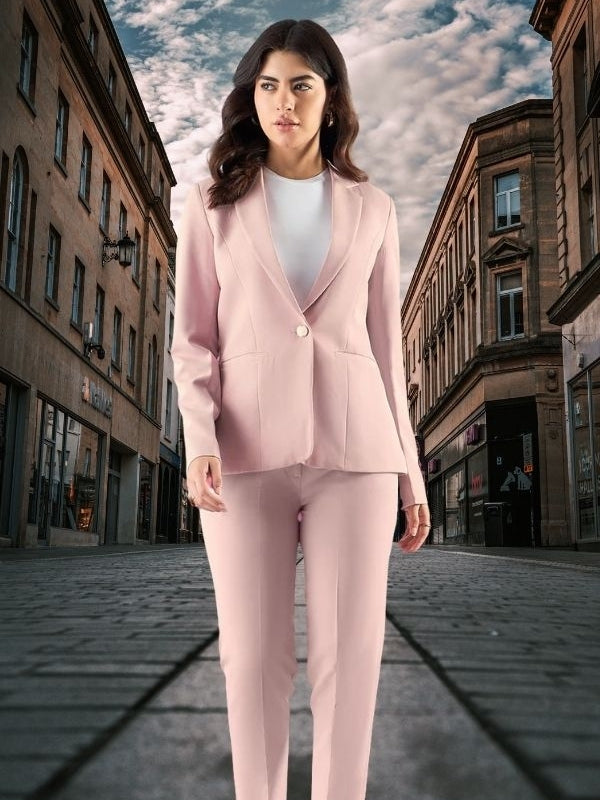 Women Single-Breasted Two-Piece notched lapel Collar Formal Suit