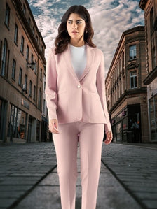 Women Single-Breasted Two-Piece notched lapel Collar Formal Suit