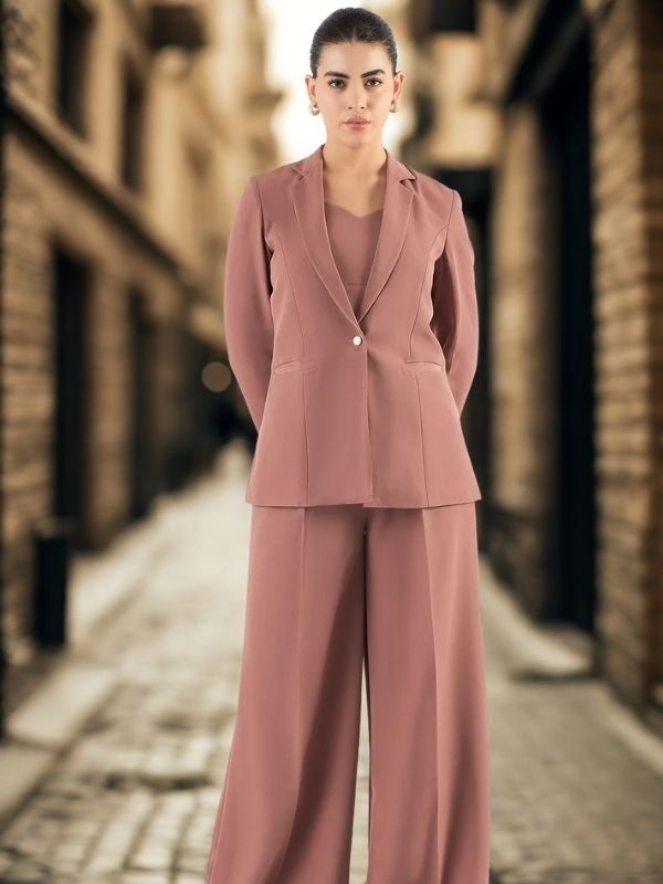 Women Tailored-Fit Single-Breasted Three-Piece Suits