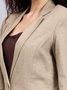 Beige Tailored Stretch Pantsuit