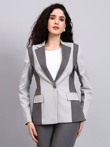 Two-Tone Grey Color Blocking Suit That Defines Power Dressing With Sleek Precision