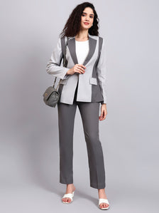 Two-Tone Grey Color Blocking Suit That Defines Power Dressing With Sleek Precision