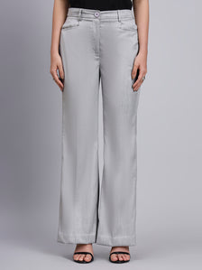 Grey Power Suit with refined linear detailing