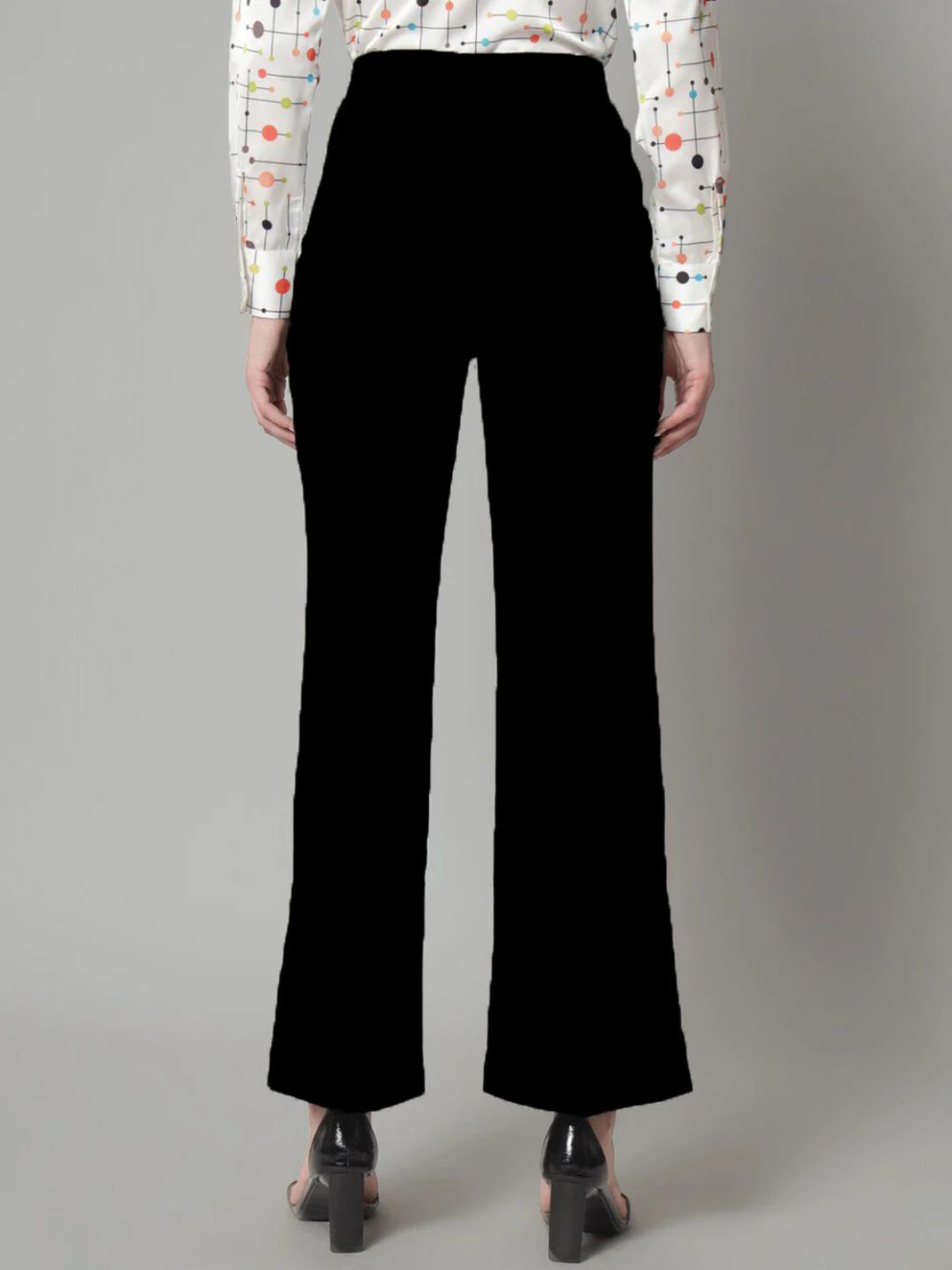 Women Black Velvet Stretchable Blazer Set with Gold-Tone Buttons