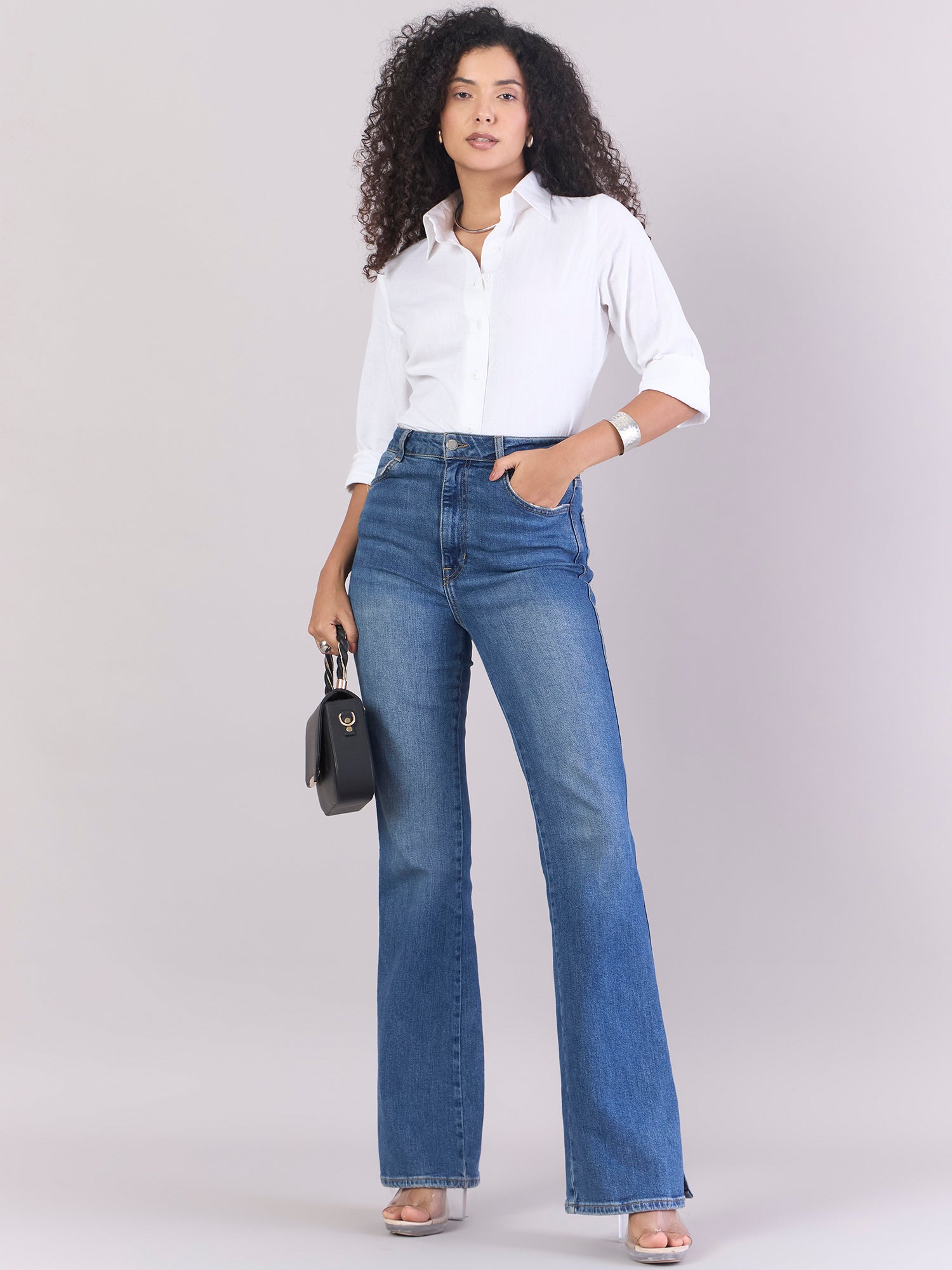 White Lightweight  Pure-Cotton relax-fit Shirt