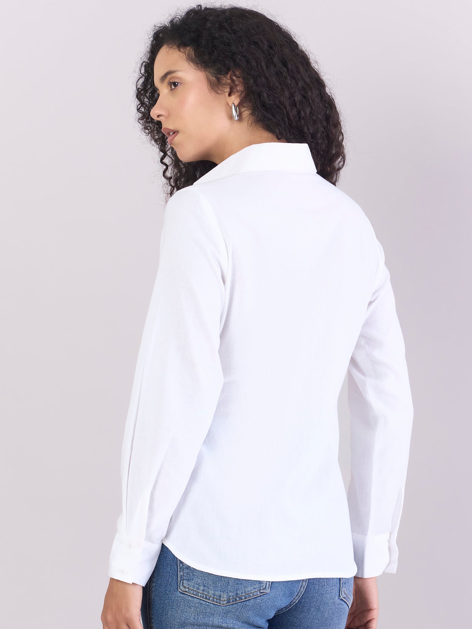 White Lightweight  Pure-Cotton relax-fit Shirt