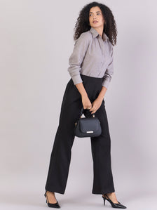 Grey Lightweight Button-up Soft Textured Shirt
