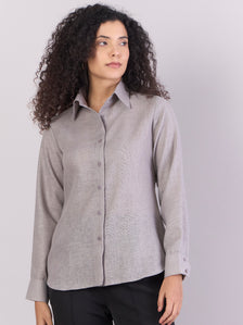 Grey Lightweight Button-up Soft Textured Shirt