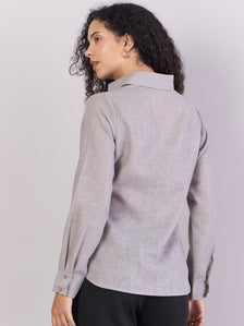 Grey Lightweight Button-up Soft Textured Shirt
