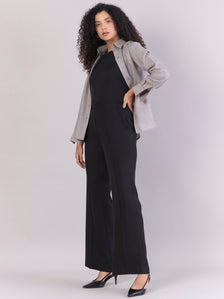 Grey Lightweight Button-up Soft Textured Shirt