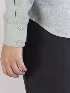 Dusty-sage green Lightweight  Button-up Soft Textured Shirt